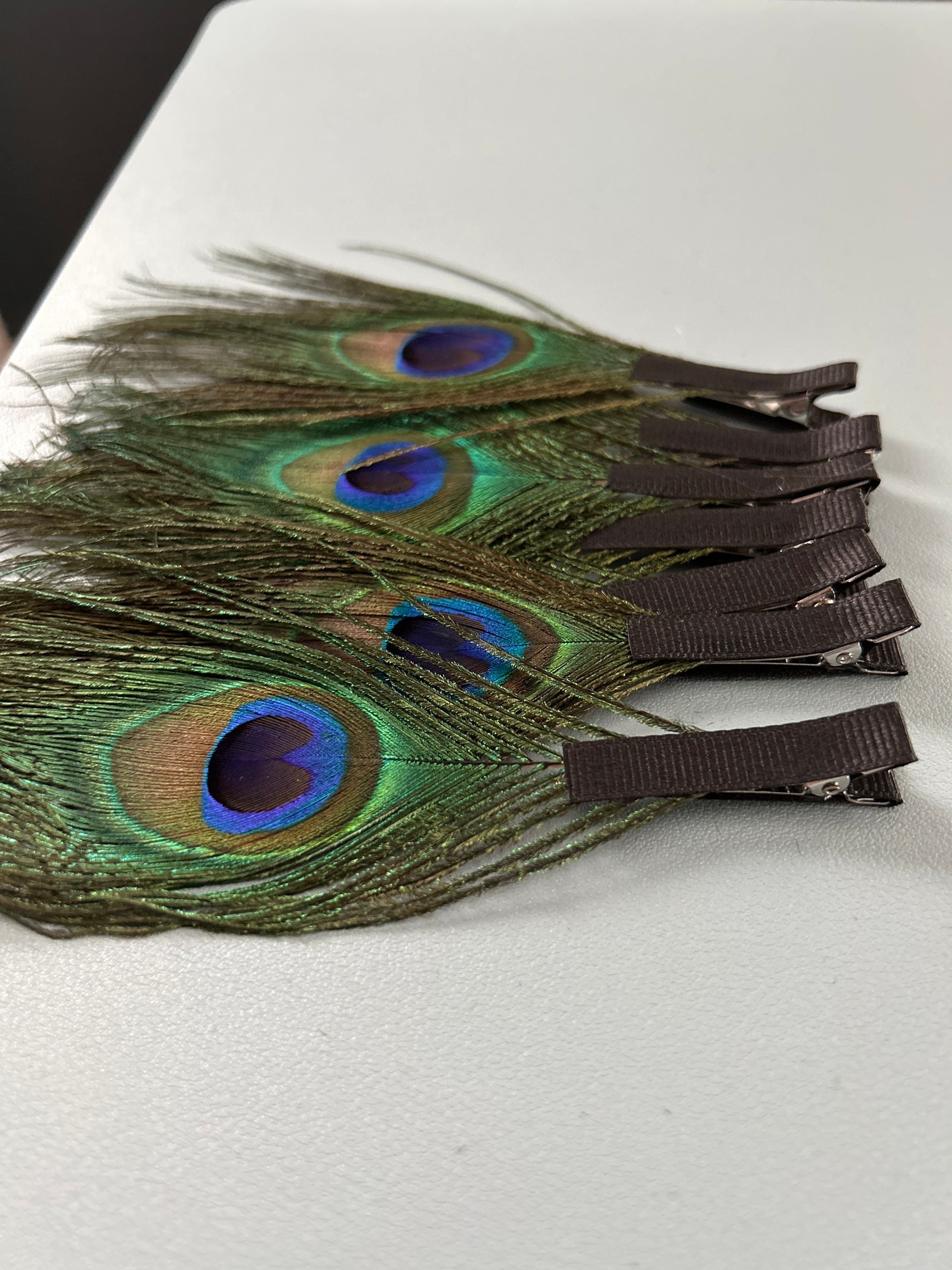 20 Pcs off White 30-35inch Peacock Feather Peacock Feathers for Crafts Hat  Decor 