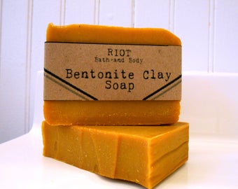 Bentonite Clay Soap bar, All natural, Vegan, and Handmade.