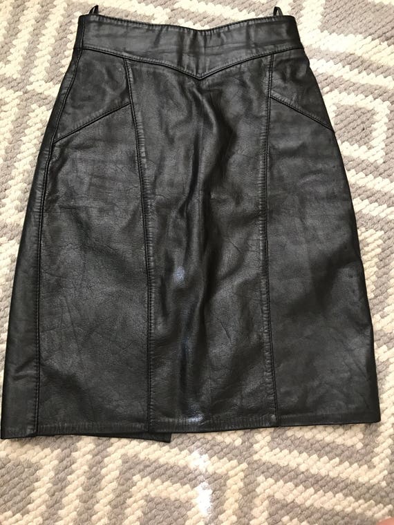 Vintage Leather Pencil Skirt | Etsy