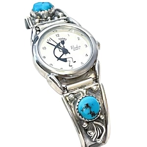 時計 Nadia vintage Indian jewelry Watch Vintage Lapis Inlay Sterling Silver Nadia Quartz Watch