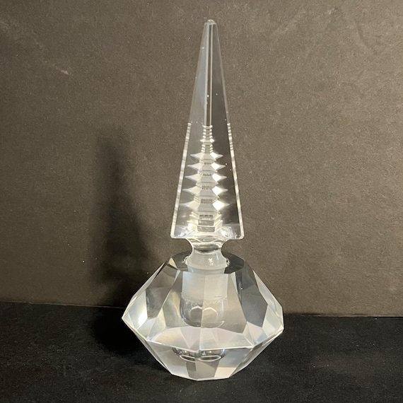 Japanese Crystal Pagoda Perfume Bottle Vintage Hoya