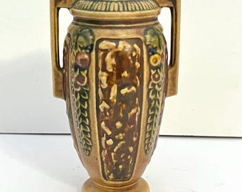 Antique Roseville Pottery Florentine Vase with Handles 6 1/2" Arts & Crafts