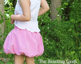 Girl's Bubble Skirt PDF Sewing Pattern. Girl Sewing Pattern. Toddler Sewing Pattern. Baby Sewing Pattern. Sizes 3 months to 6 years