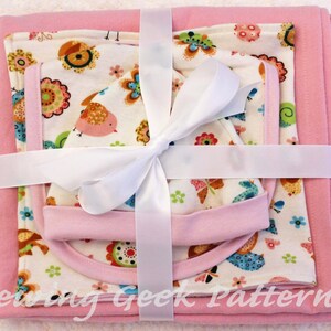 New Baby Gift Set PDF Sewing Pattern. Receiving Blanket, Bib, Burp Cloth, Hat Gift Set. Baby Sewing Pattern. Easy Pattern. Size Newborn image 2