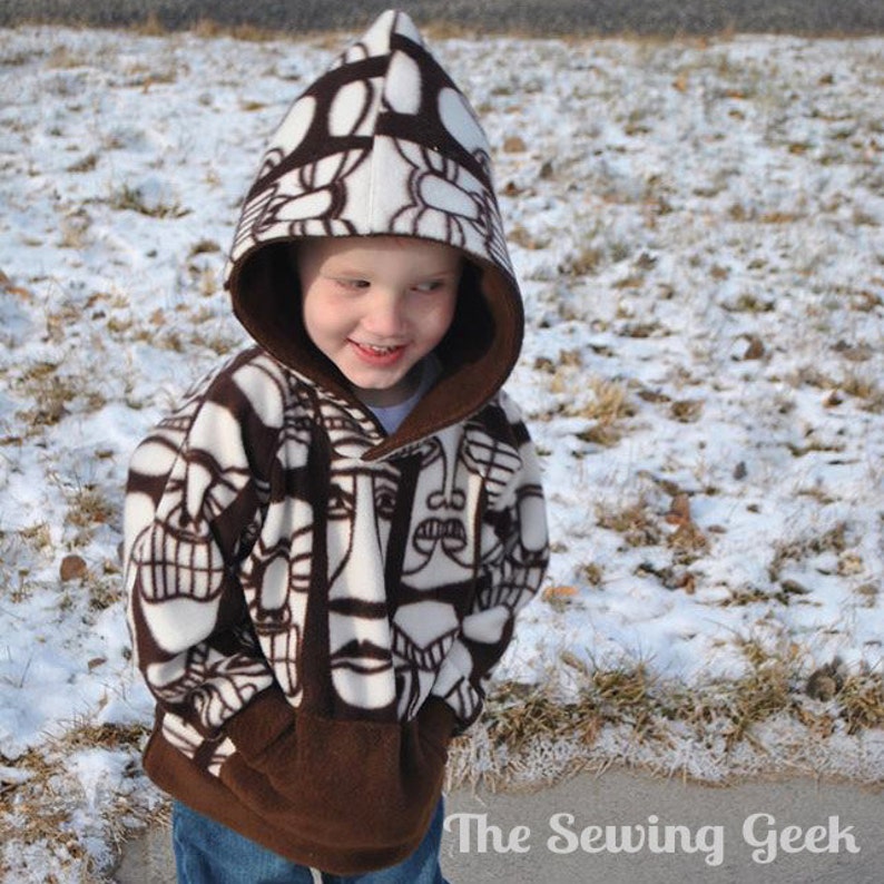 Children's Comfy Hoodie / Zip Up Jacket PDF Pattern. Unisex Sewing Pattern. Toddler Pattern. Baby Pattern. Sizes 3 months 14 image 3