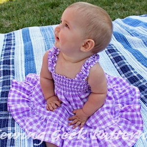 The Audrey Dress - Girl&#39;s Sundress PDF Pattern. Shirred Summer Dress. Girl&#39;s Sewing Pattern. Toddler Dress Pattern. Sizes 3 months - 6 years
