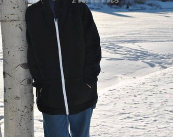 Men's Comfy Hoodie / Zip Up Jacket Sewing Pattern. Men's PDF Pattern. Hoodie Pattern.  Sizes XS - 3XL