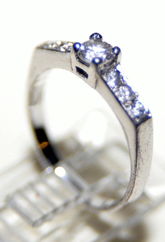 Vintage Sterling Ring - Faux Diamond - image 3