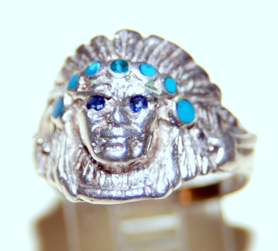Sterling Indian Chief Ring