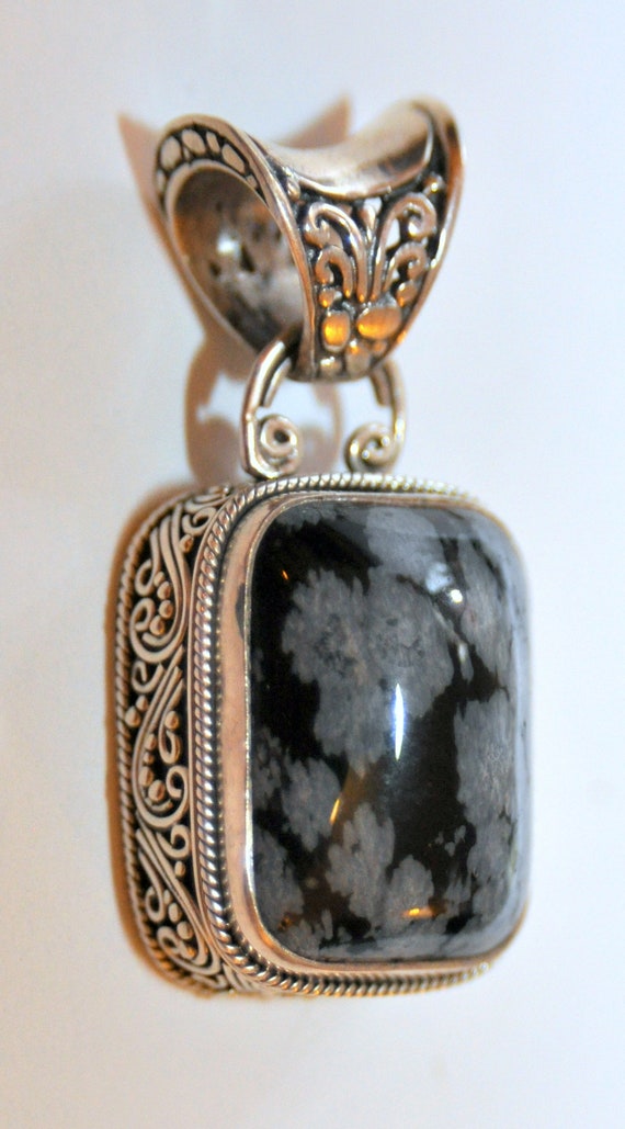 obsidian sterling silver Gem