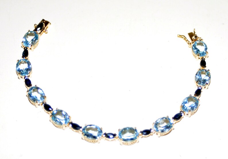 Vermeil Blue TopazAnd Sapphire Bracelet
