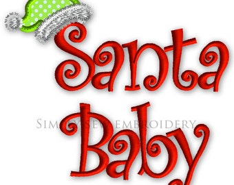 Christmas Santa Baby Applique Machine Embroidery Design No. C06