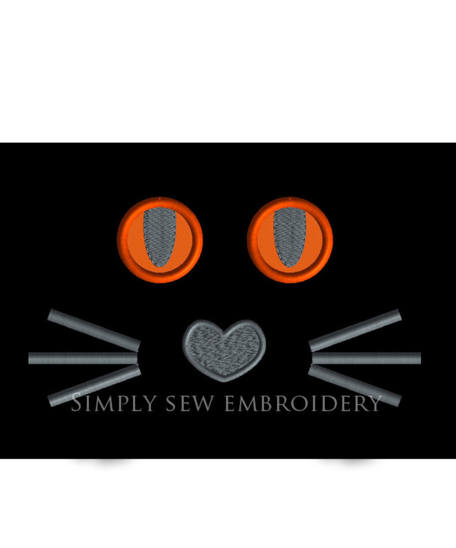 Halloween Black Cat Face Machine Embroidery Design No. H12 Etsy