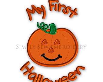 My First Halloween Pumpkin Single Machine Embroidery Design No.H09