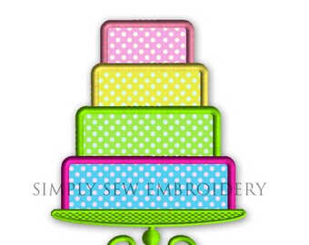 Layered Birthday Cake Machine Embroidery Design No. 41