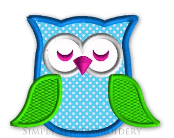 Owl 3 Mini Applique Machine Embroidery Design No. 094