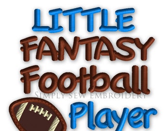 Little Fantasy Football Player Applique -- Boy Embroidery Design Machine Applique No. 084