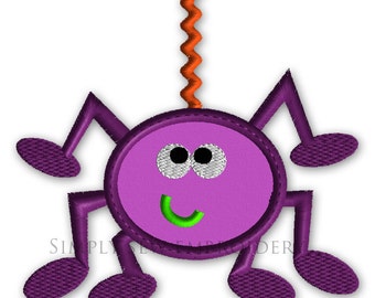 Happy Spider Applique Single Machine Embroidery Design No. H020