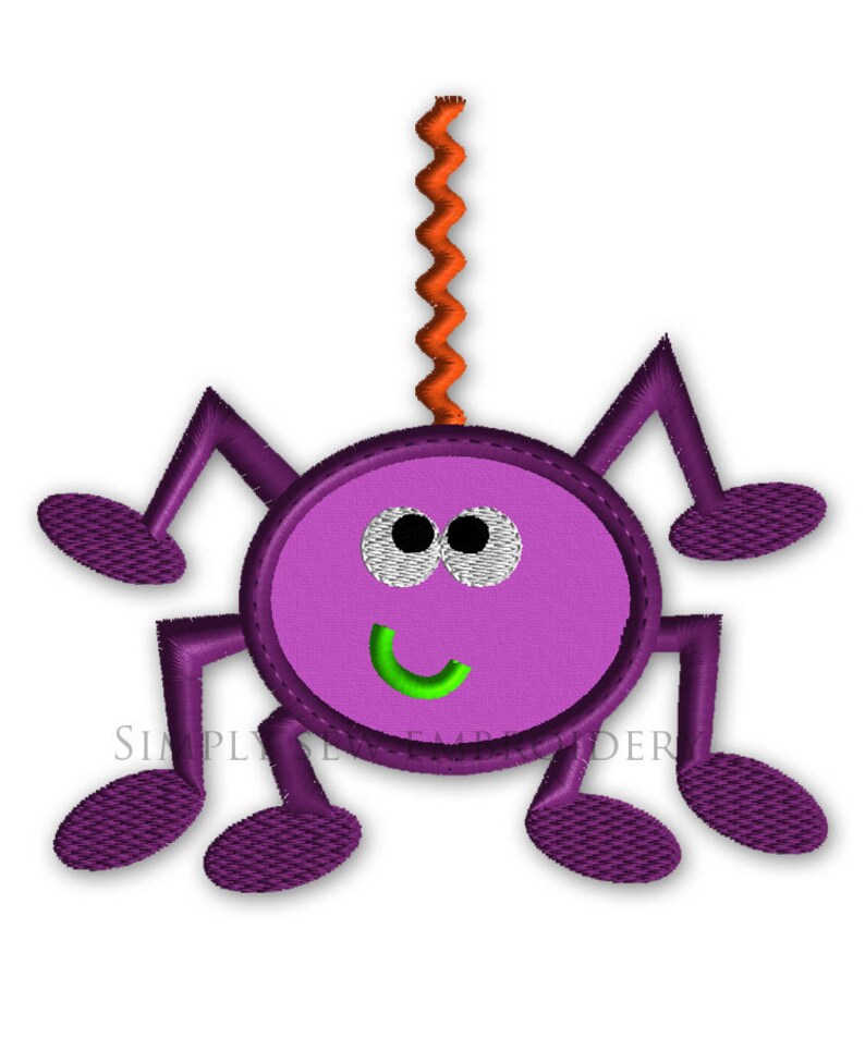 Happy Spider Applique Single Machine Embroidery Design No. Etsy