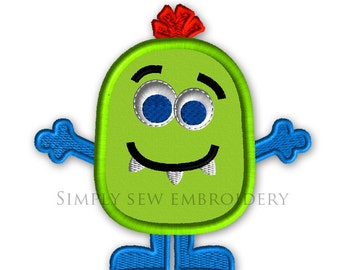 Happy Sam the Monster -- Girl or Boy Embroidery Design Machine Applique No. 089
