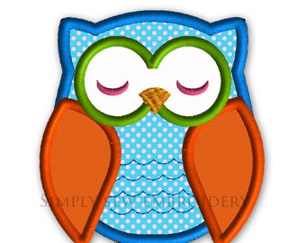 Owl 4 Mini Applique Machine Embroidery Design No. 095