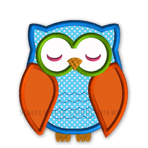 Owl Applique Design Etsy