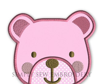 Teddy Bear Applique Machine Embroidery Design No.06
