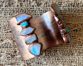 Malibu cuff - turquoise, rainbow moonstone, moonstone, turquoise jewelry, moonstone jewelry, cuff bracelet