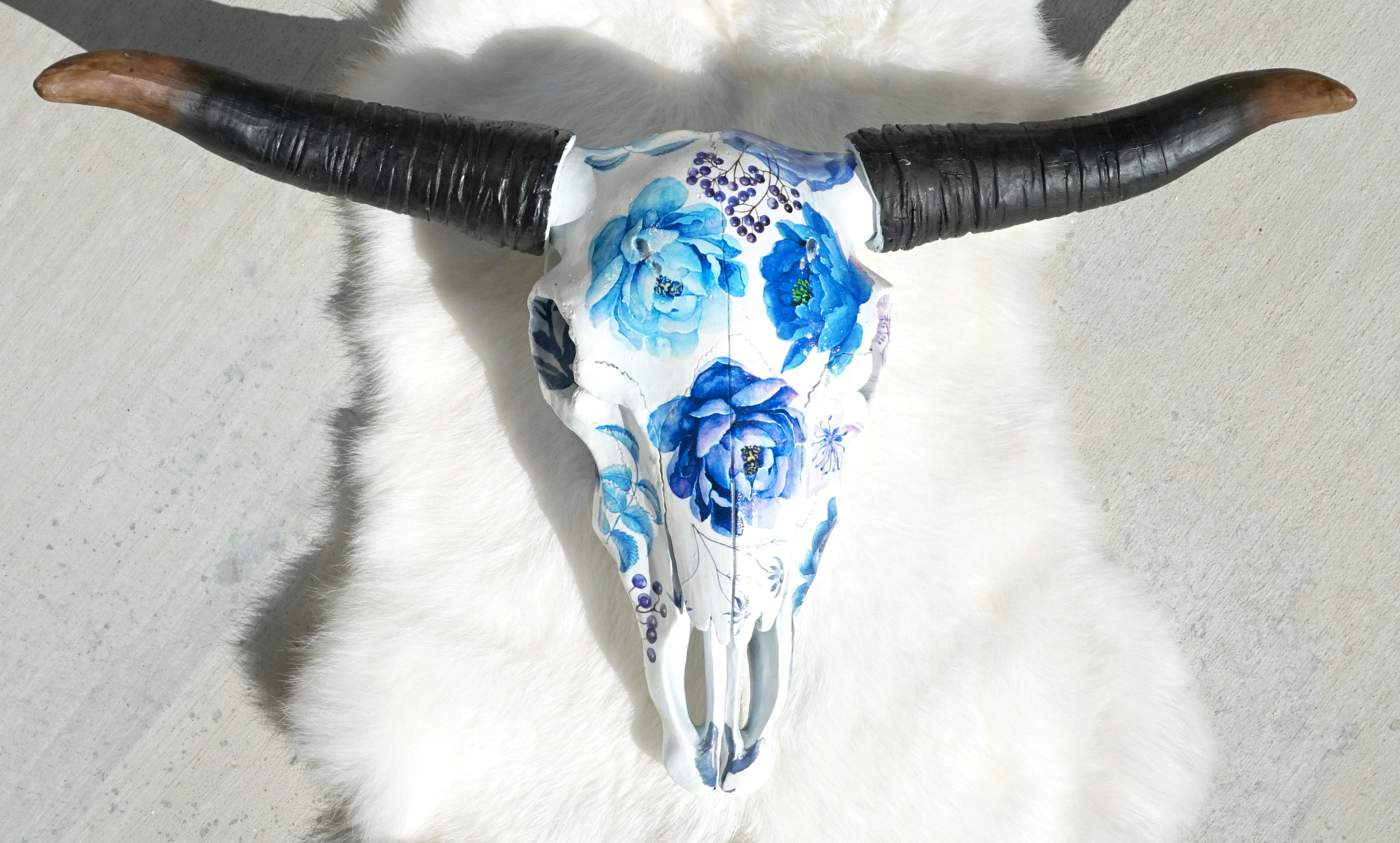 Sale Blue Jean Baby Faux Cow Skull Cow Skull Steer Skull Etsy