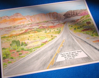CS Lewis Quote Art Print/Southwest Landscape/11x14 Wall Art