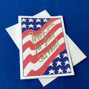 Military Appreciation Card/Thank You for Your Service/5x7 card