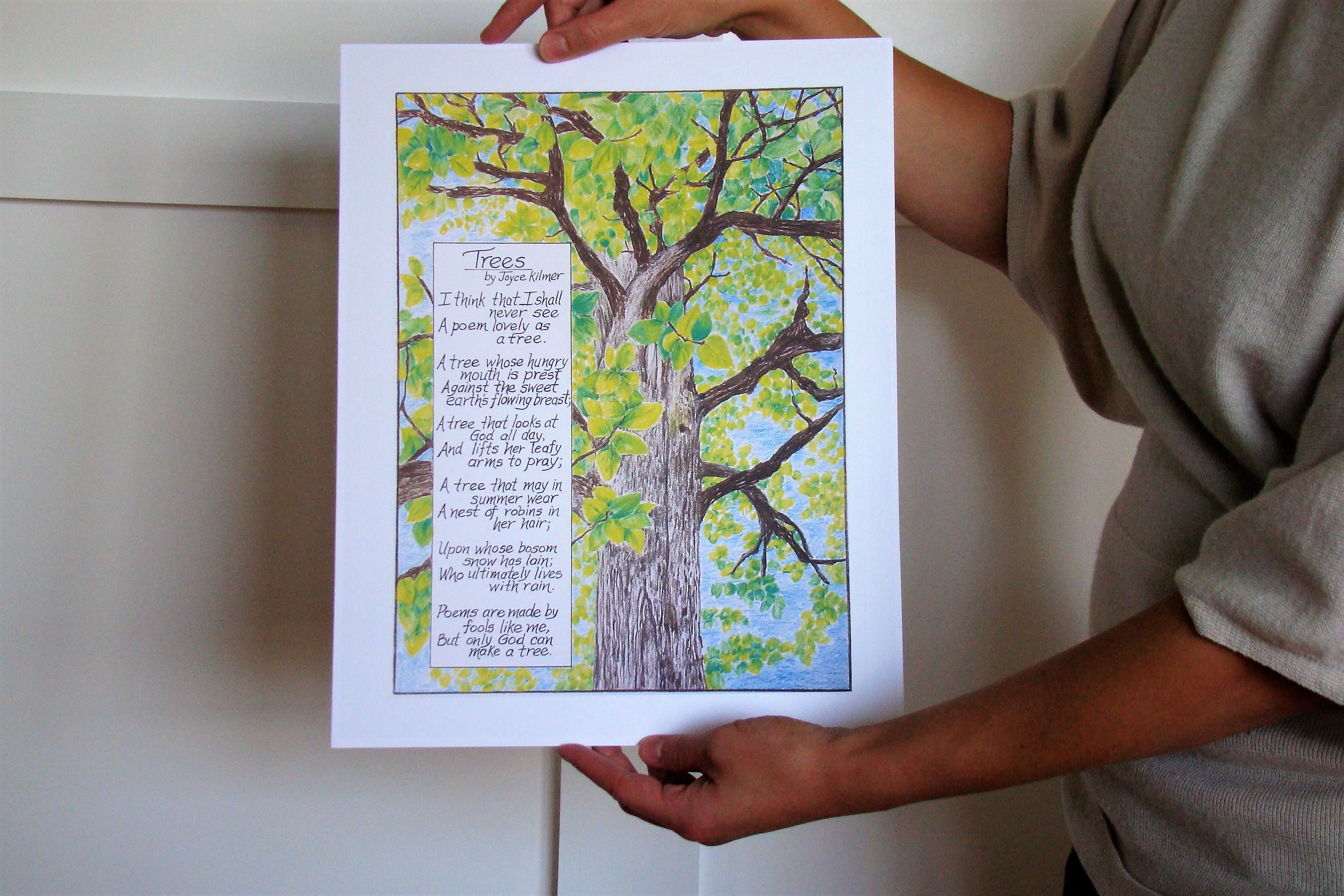 Trees Poem Art Print/ Trees by Joyce Kilmer Art/ 11 X 14 Wall Etsy UK