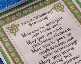Irish Wedding Blessing Art Print, Celtic Knot 8x10