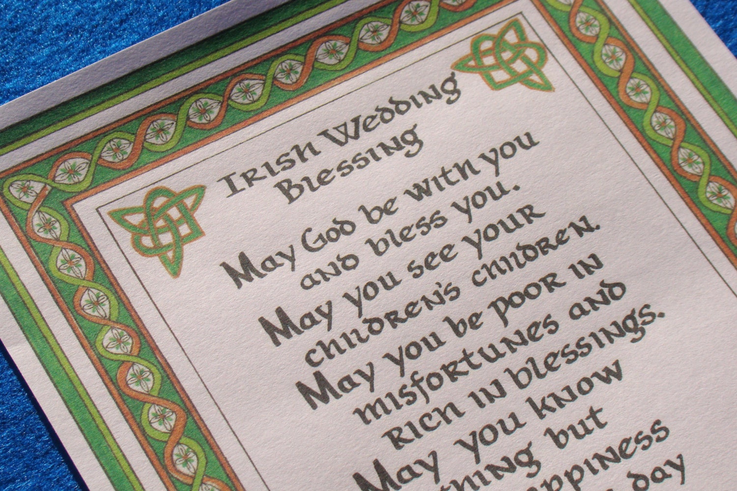 Irish Wedding Blessing Art Print/ Wedding Blessing 8x10 Art Print - Etsy