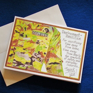 Military Appreciation Card/Deployment Card/ Camouflage Uniform Card