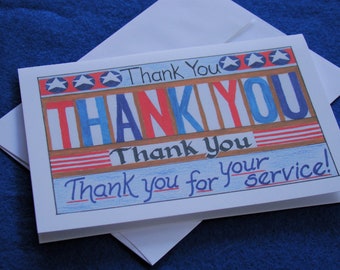 Military Appreciation Card/Thank You for Your Service/5x7 Card