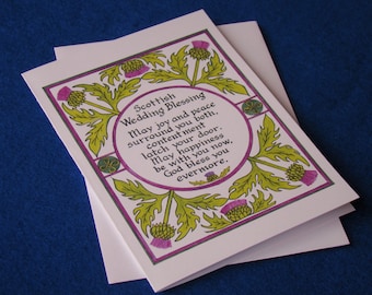 Scottish Wedding Blessing Card: Thistle Design