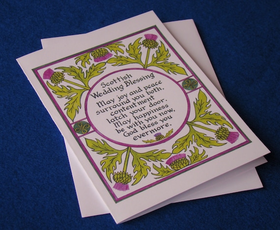 Scottish Wedding Blessing Card: Thistle Design