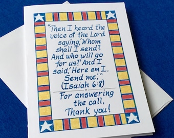 Military Appreciation Card, Isaiah 6:8 Verse (5x7)