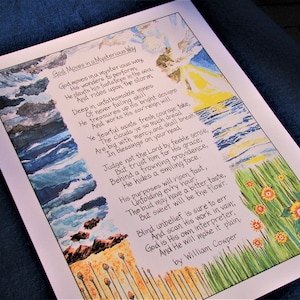 William Cowper Poem Art Print: &quot;God Moves in a Mysterious Way&quot; (11x14)