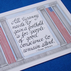 Thomas Jefferson Quote/Patriotic Art /8 1/2 x 11 Art Print