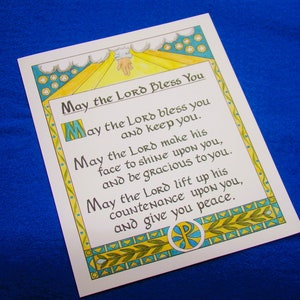 May the Lord Bless You Art Print/Christian Art Print/ 8x10 Wall Decor