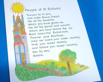 Prayer of St. Richard Art Print: Christian Home Decor (11x14")