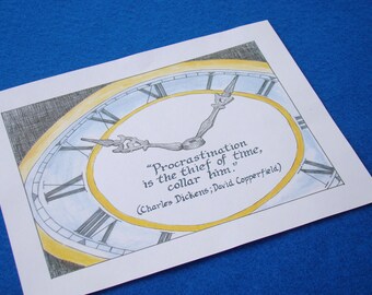 Charles Dickens Quote Print, Time Management Art (8x10)