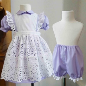 Girls Pinafore and Dress, Girls Bloomers, Pinafore Sizes 1, 2, 3, 4, Dress Pinafore Set