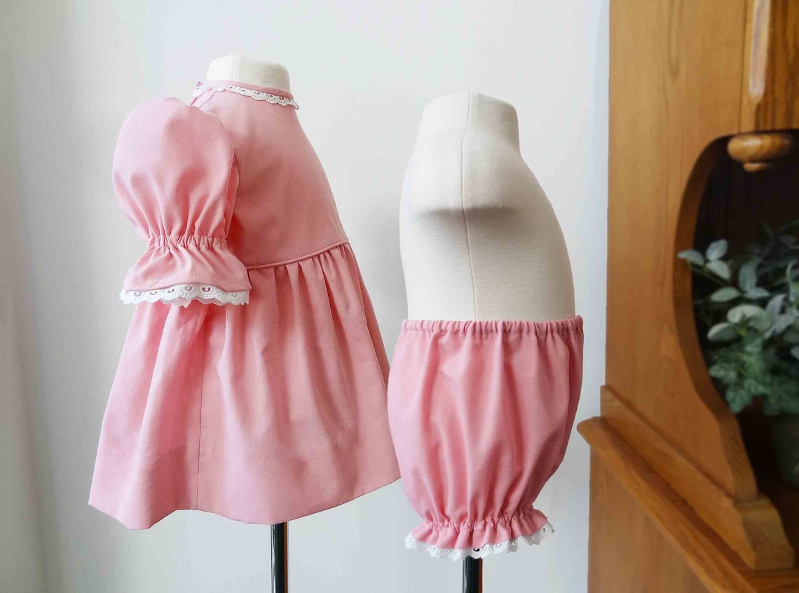 Baby Toddler Girl Pinafore Vintage Style Dress Bloomers - Etsy