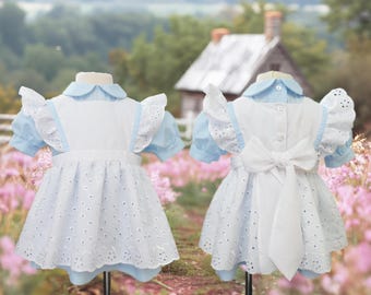 Baby and Toddler Pinafore, Dress, Bloomers, Sizes 1, 2, 3, 4