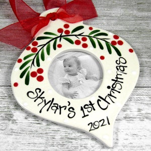 Baby's First Christmas Ornament // Personalized Picture Frame
