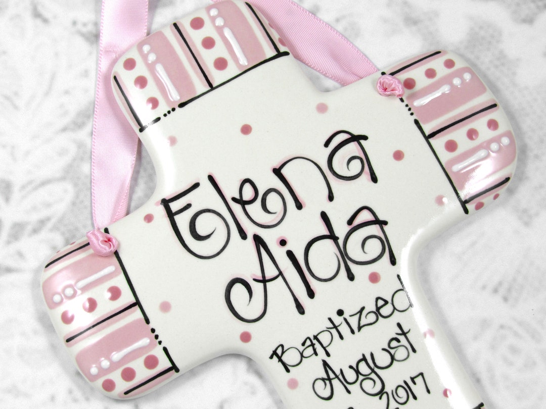 Baby Girl Baptism // Personalized Baptism Cross for Girls in Etsy