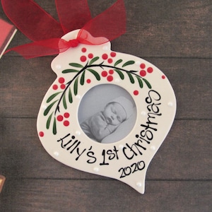 Baby's First Christmas Ornament // Personalized Picture Frame
